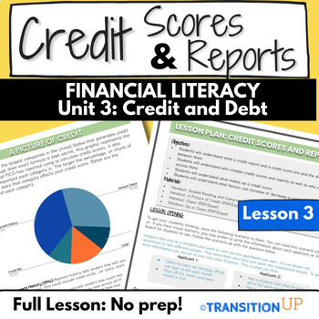 Preview of CREDIT SCORES AND REPORTS: Financial Literacy- Activities- Worksheets- No Prep