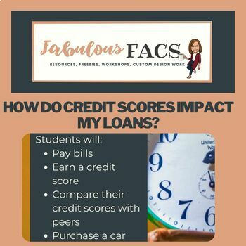 Preview of CREDIT SCORES: COMPARE THE COST OF YOUR CAR AND HOME LOANS BILL PAY PRACTICE