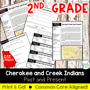 Preview of CREEK and CHEROKEE INDIANS PAST and PRESENT Reading Packet *2nd GRADE* (SS2H2a)