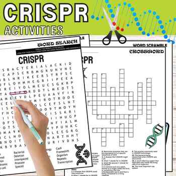 Preview of CRISPR Fun Worksheets,Puzzles,Wordsearch & Crosswords