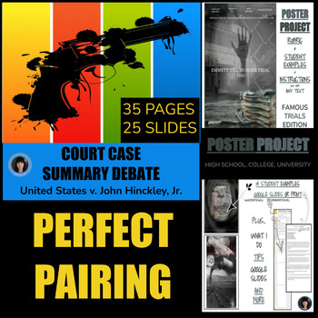 Preview of CRITICAL THINKING COURT CASE SUMMARY AND POSTER PROJECT (FAMOUS TRIALS) BUNDLE