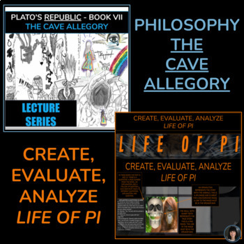 Preview of CRITICAL THINKING | PLATO'S CAVE ALLEGORY CREATE, EVALUATE, ANALYZE LIFE OF PI