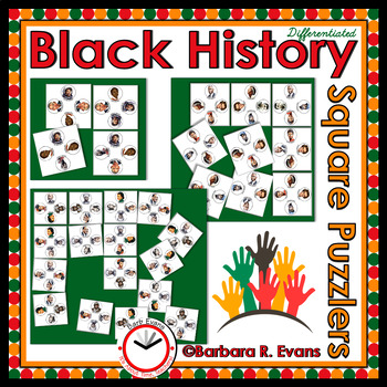 Preview of CRITICAL THINKING SQUARE PUZZLES Black History Brain Teasers GATE