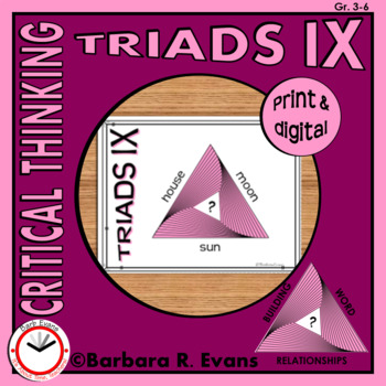 Preview of CRITICAL THINKING TASK CARDS Word Relationships TRIADS IX Literacy GATE