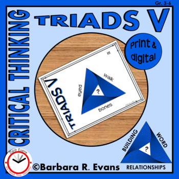 Preview of CRITICAL THINKING TASK CARDS Word Relationships TRIADS V Literacy