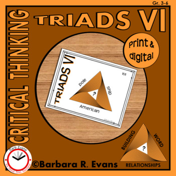 Preview of CRITICAL THINKING TASK CARDS Word Relationships TRIADS VI Literacy