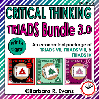 Preview of CRITICAL THINKING BUNDLE Triads 3.0 Activity Vocabulary Literacy Center