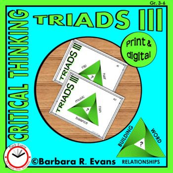 Preview of CRITICAL THINKING with Word Relationships TRIADS III Task Cards Literacy Center