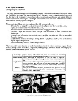 Preview of CRM – Montgomery Bus Boycott Lesson Activities