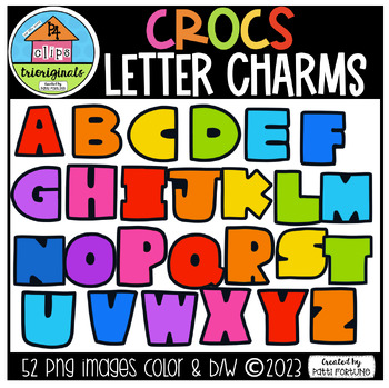 CROC Letter Charms (P4Clips Trioriginals) ALPHABET CLIPART