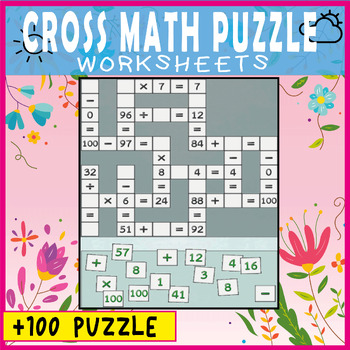 Preview of CROSS MATH PUZZLE , Addition, Subtraction, Multiplication, and division