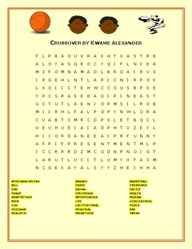 Preview of CROSSOVER BY KWAME ALEXANDER: A FUN WORD SEARCH