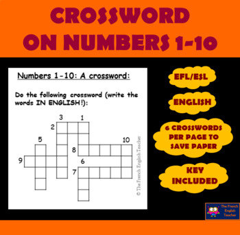 CROSSWORD PUZZLE on NUMBERS from 1 to 10 in English