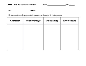 Preview of CROW worksheet