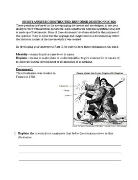 Preview of CRQ: French Revolution quick assessment 