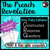 Preview of CRQ- The French Revolution- Source Analysis for new NYS Global Regents