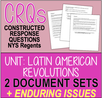 Preview of CRQS! New York Regents II: Latin American Revolutions