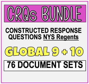 Preview of CRQs! Constructed Response Questions for NYS Regents. Global History Bundle!