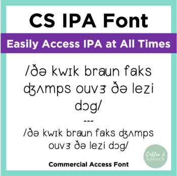Preview of CS Coffee & Speech IPA Font | Commercial Access License