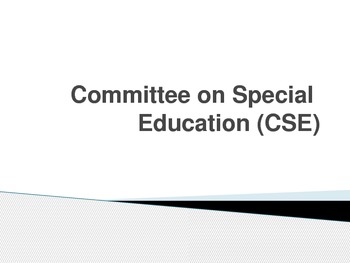 Preview of CSE (Committee on Special Education) PowerPoint