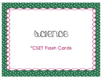 Preview of CSET Multiple Subjects Science Flash Cards