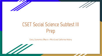 Preview of CSET Social Science Subtest 3 (Govt. & Econ.)