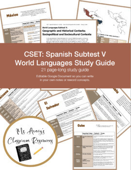 Preview of CSET: Spanish Subtest V (258) Study Guide