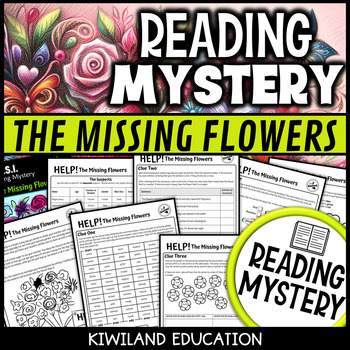 Preview of CSI Reading Mystery Detective The Missing Flowers Valentines Day Activities