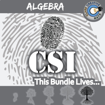 Preview of CSI: Algebra 1 Curriculum BUNDLE - Activities - Printable & Digital Review Games