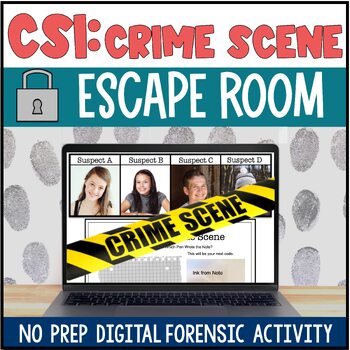 Preview of CSI: Crime Science Digital Escape Room No Prep Forensic Activity
