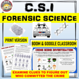 CSI Forensic Science. Who done it? Print & Google Classroom | Distance Learning.