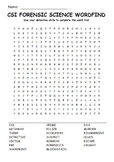 CSI Forensic Science Wordfind. A Science Activity.