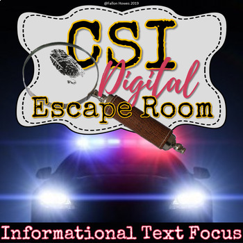 Preview of CSI Informational Text Digital Escape - Central Idea - Text Features- Close Read