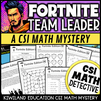 Preview of CSI Math Mystery Fortnite Game and Activities