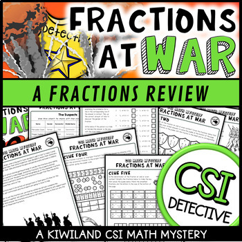 Preview of Fractions Review a CSI Math Mystery Detective