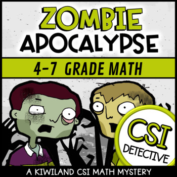 Preview of CSI Math Mystery Detective Zombie Apocalypse 4th 5th 6th 7th Grade Maths