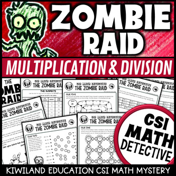 Preview of CSI Math Mystery Detective Zombie Grade 4 Multiplication and Division Worksheets
