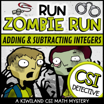 Preview of CSI Math Mystery Detective Adding and Subtracting Integers Zombies