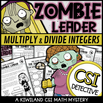 Preview of CSI Math Mystery Detective Multiplying and Dividing Integers with Zombies