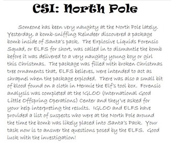 Preview of CSI: North Pole; A Forensic Science Christmas Crime Scene