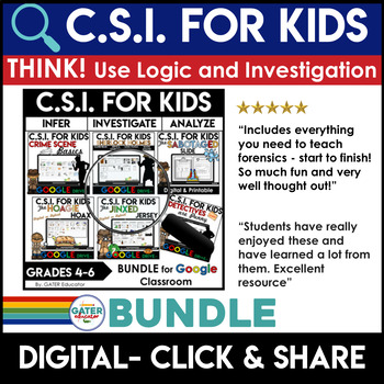 Preview of CSI Reading Comprehension | Mystery Science | Google Classroom BUNDLE
