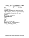 CSP Python — Lesson 11.3: Building the Program (Mini Capstone) by Mr. H ...
