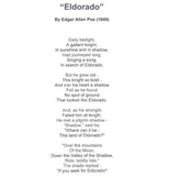 CST Practice Test #4 - Edgar Allan Poe's "Eldorado" - Engl