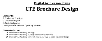 Preview of CTE Brochure Lesson plan (Project based learning)