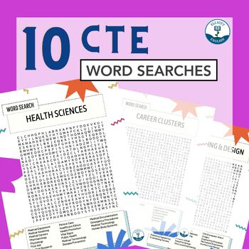 Preview of CTE Word Search Bundle - End of the Year / After Testing Activity