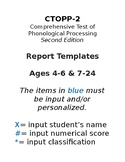 CTOPP-2 Report Templastes (Ages 4-6 & 7-24)