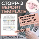 CTOPP-2 Report Template (Google Doc™) Fully Editable with 