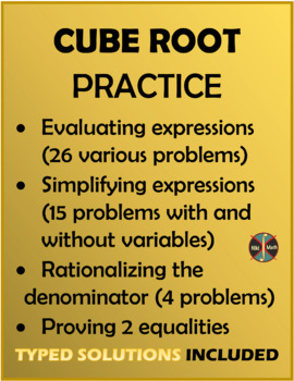 Preview of CUBE ROOT Challenging Practice - 47 problems plus typed solutions