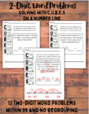 CUBES 2-Digit Word Problems using a Number Line to solve