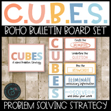 CUBES Math Word Problem Solving Bulletin Board Posters Bac